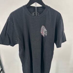 Black Graphic Tee Trustless Tribe Skull Headdress 100% Cotton